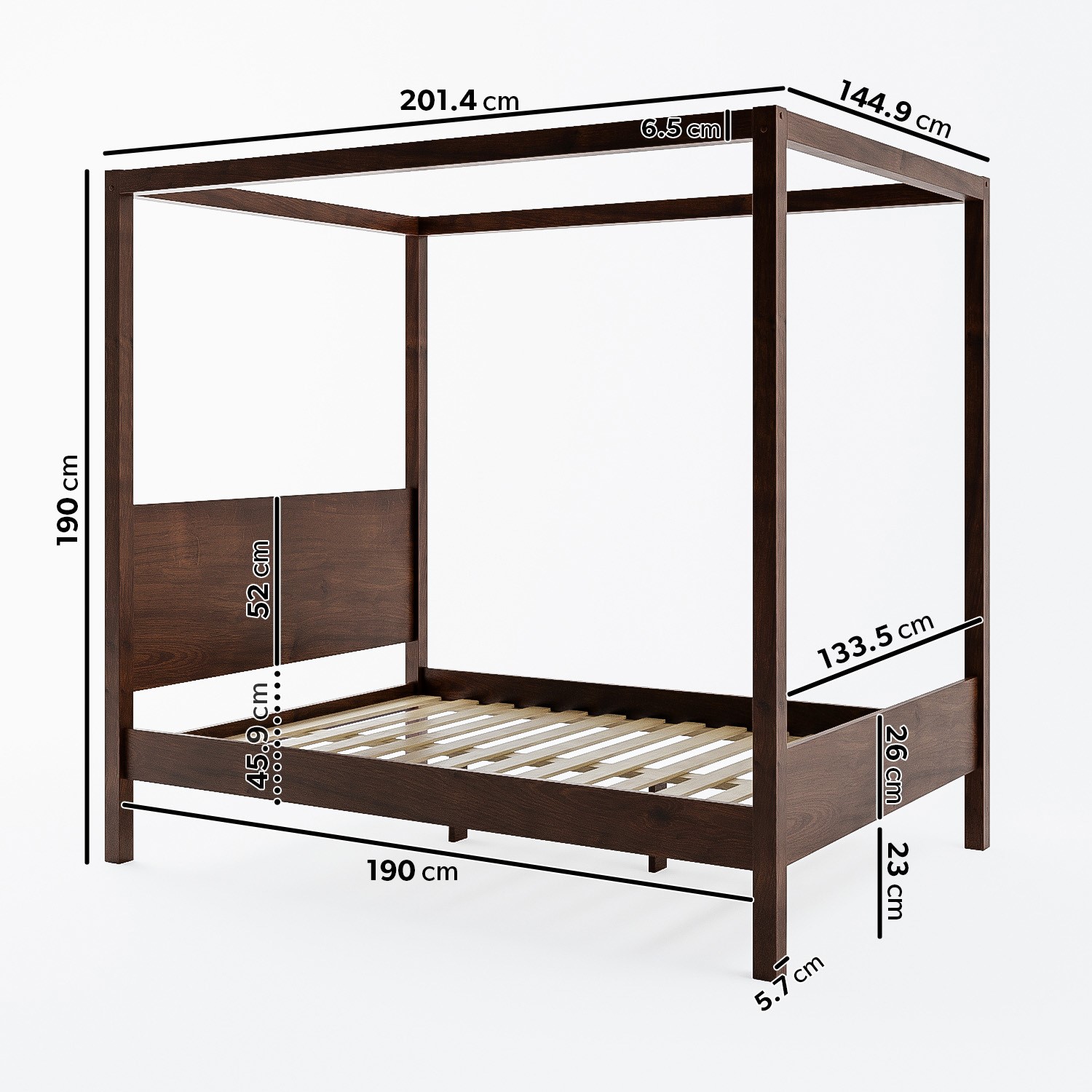 Read more about Double four poster wooden bed frame in walnut victoria